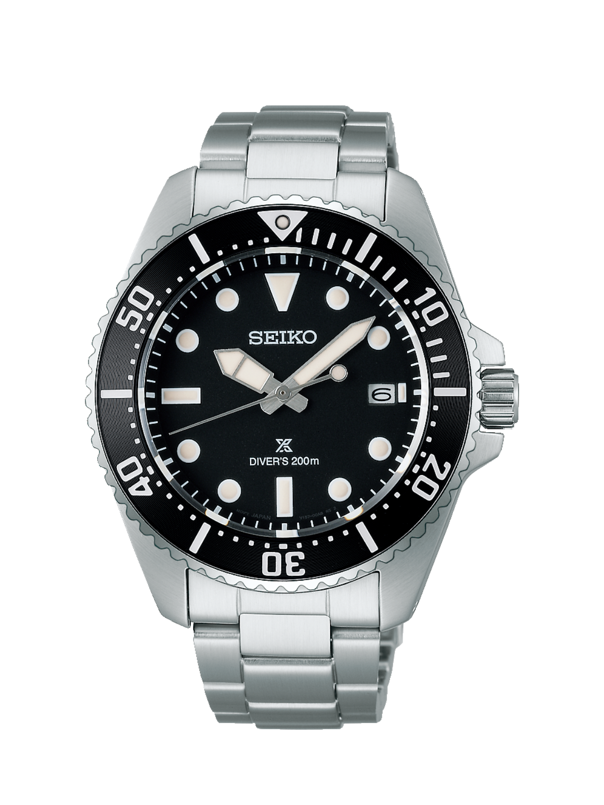Seiko Prospex Solar Diver's 41mm with Steel Bracelet and Black Dial