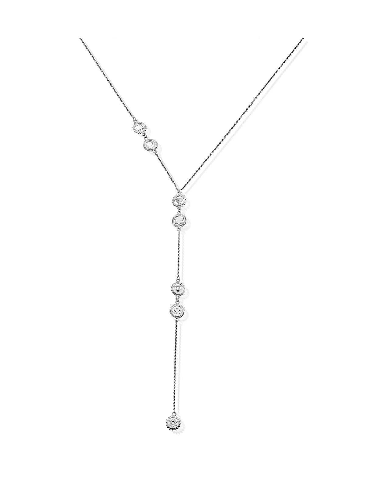 ChloBo Positive Vibes Lariat Necklace in Silver SNL839