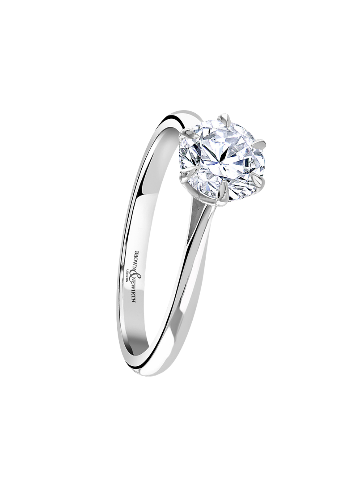 Lab Grown Diamond Solitaire Ring with 1.00ct Round Brilliant Diamond Six-Claw Set in Platinum
