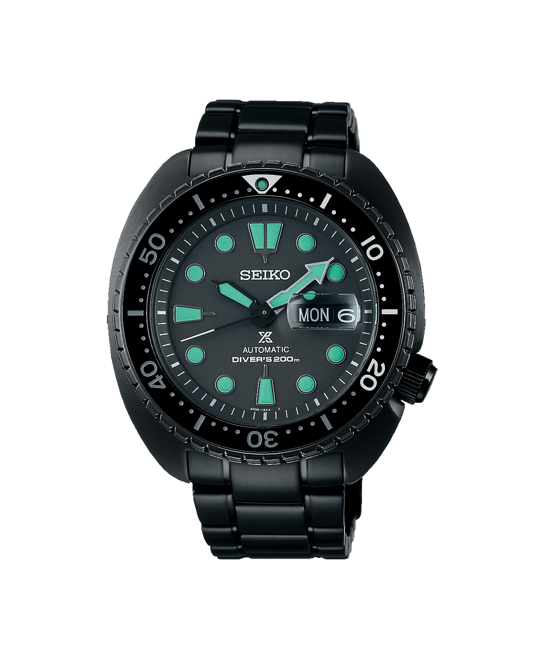 Seiko Prospex Black Series Night Vision Turtle Diver Watch 45mm SRPK43K1