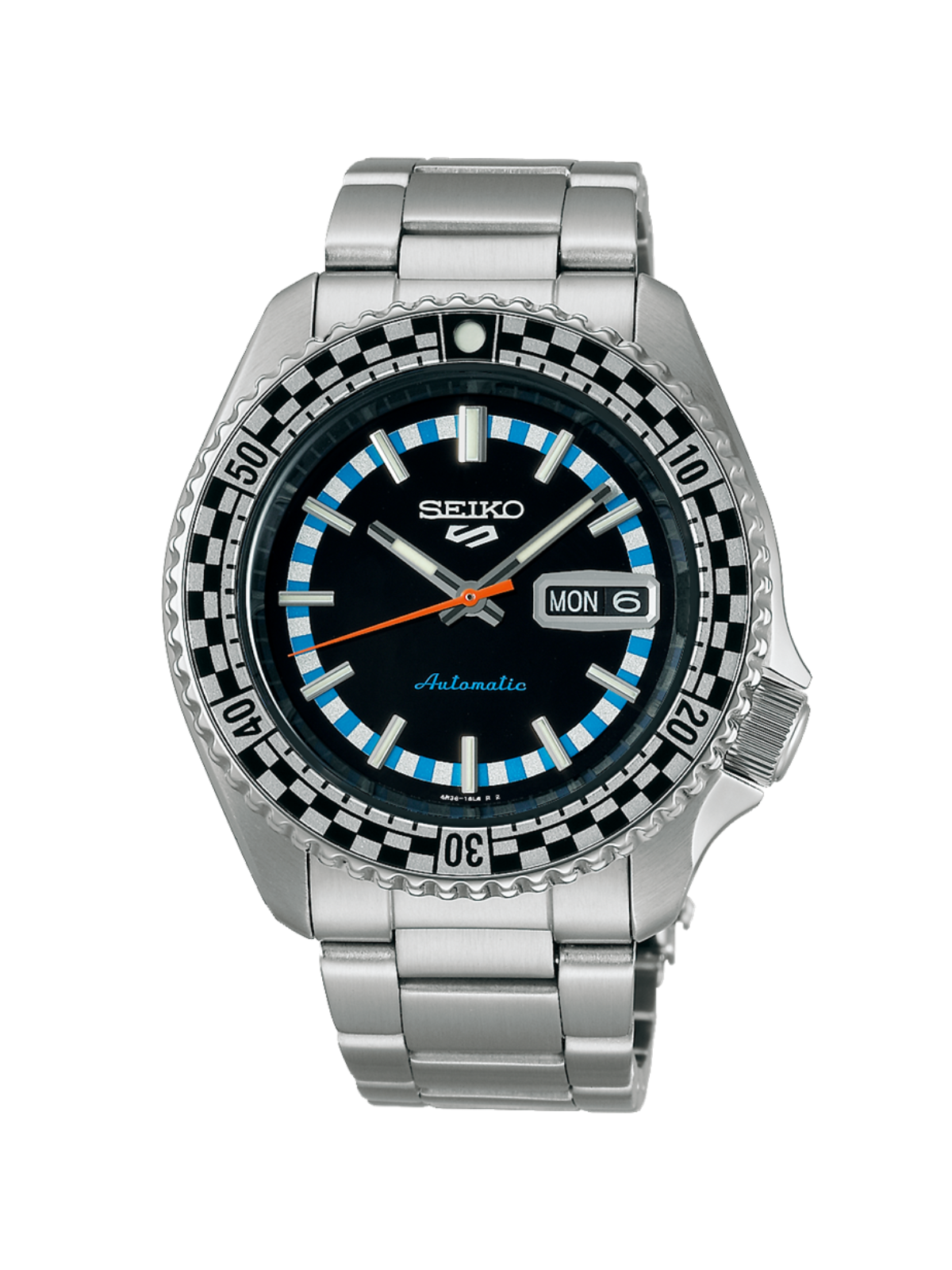 Seiko 5 Sports Black & White "Checker Flag" Special Edition Watch 43mm SRPK67K1