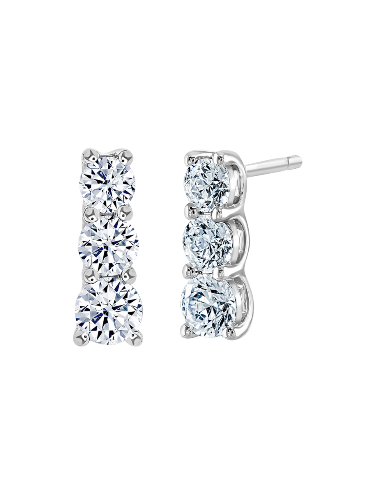 Lab Grown Diamond Drop Earrings with 1.50ct of Round Brilliant Diamonds in 9ct White Gold