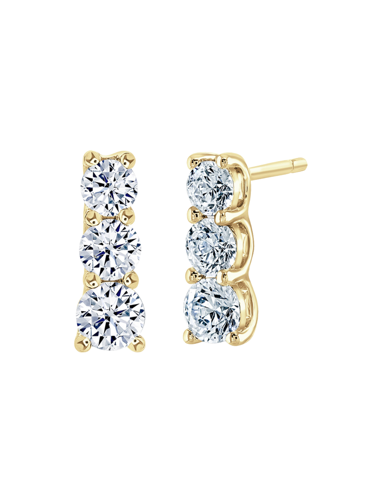 Lab Grown Diamond Drop Earrings with 1.50ct of Round Brilliant Diamonds in 9ct Yellow Gold