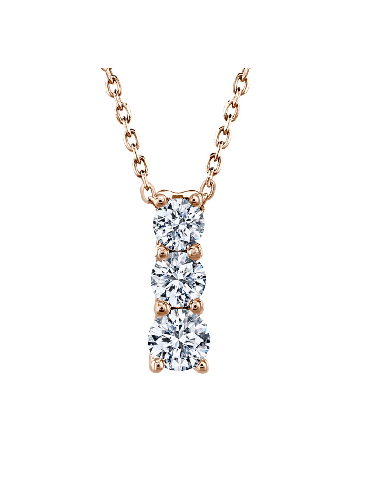 Lab Grown Diamond Drop Pendant with 0.75ct of Round Brilliant Diamonds in 9ct Rose Gold