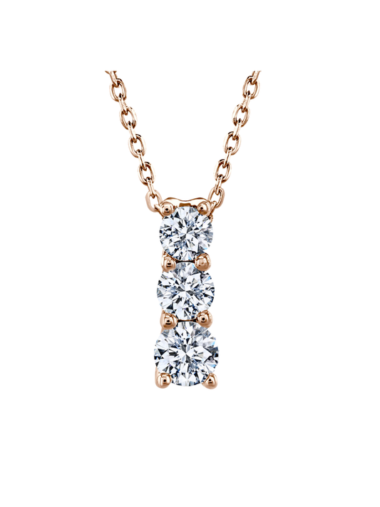 Lab Grown Diamond Drop Pendant with 0.75ct of Round Brilliant Diamonds in 9ct Rose Gold