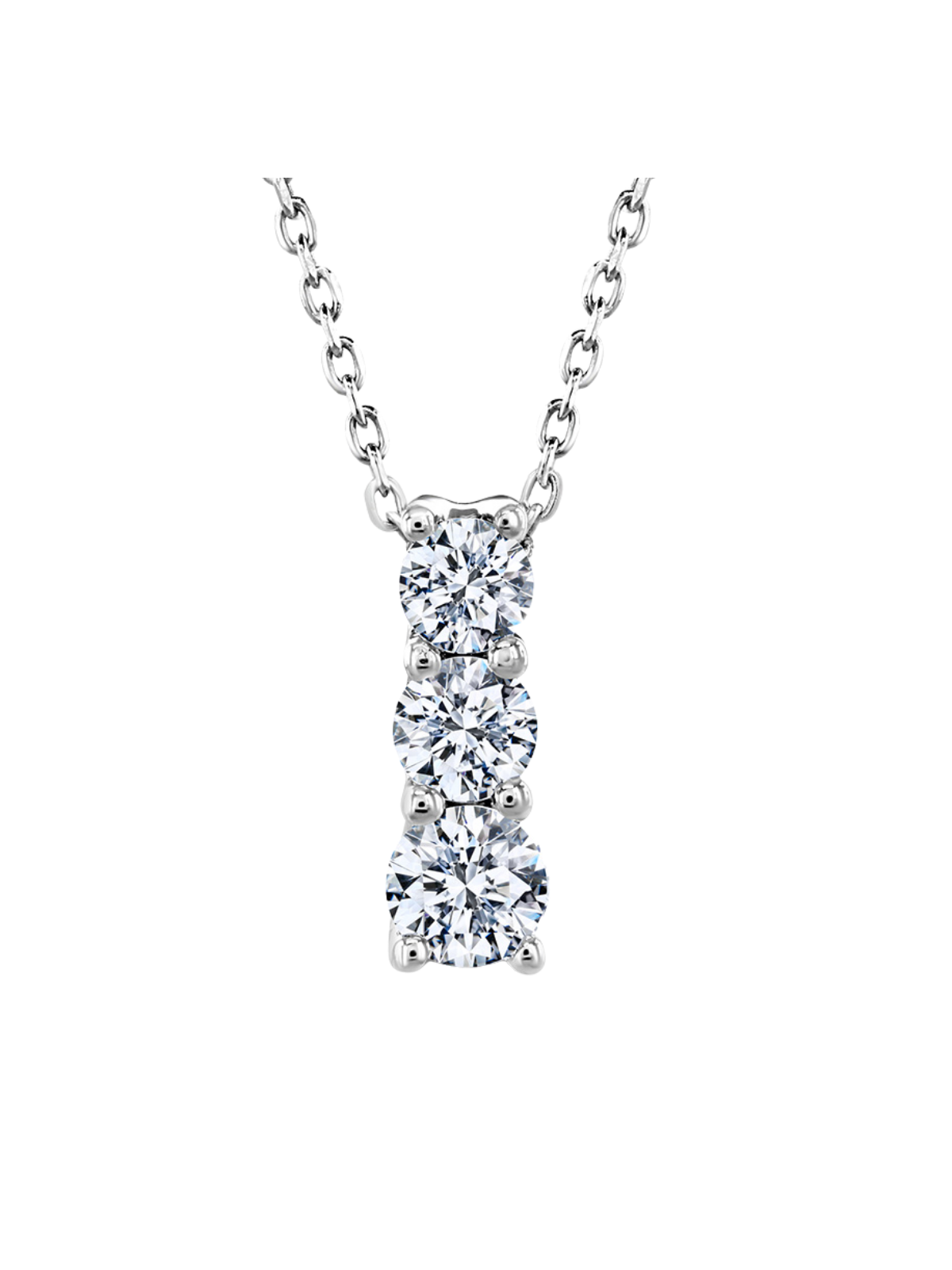 Lab Grown Diamond Drop Pendant with 0.75ct of Round Brilliant Diamonds in 9ct White Gold