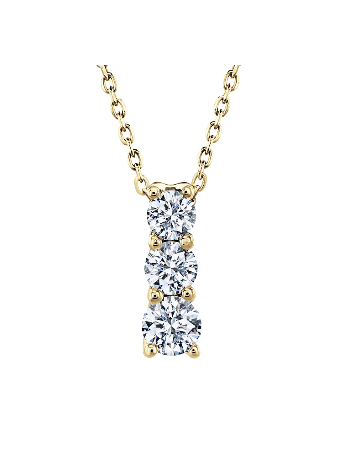 Lab Grown Diamond Drop Pendant with 0.75ct of Round Brilliant Diamonds in 9ct Yellow Gold