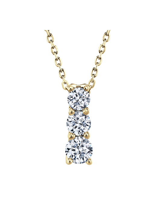 Lab Grown Diamond Drop Pendant with 0.75ct of Round Brilliant Diamonds in 9ct Yellow Gold