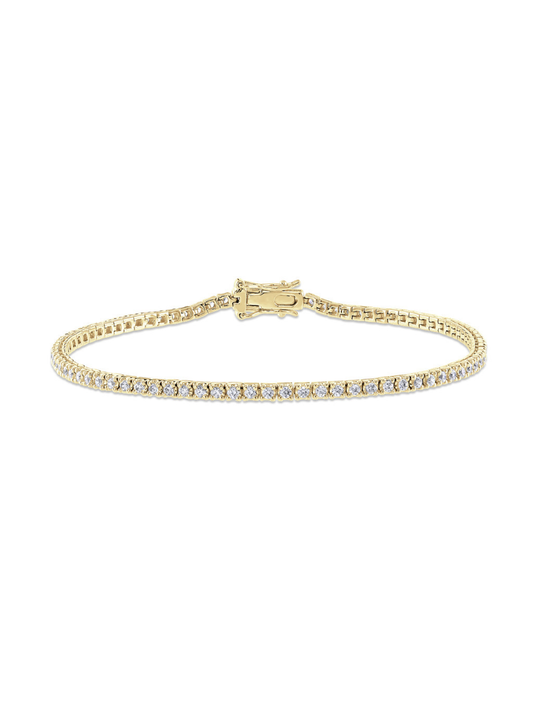 Lab Grown Diamond Tennis Bracelet - 2.00ct Round Brilliant, 9ct Yellow Gold