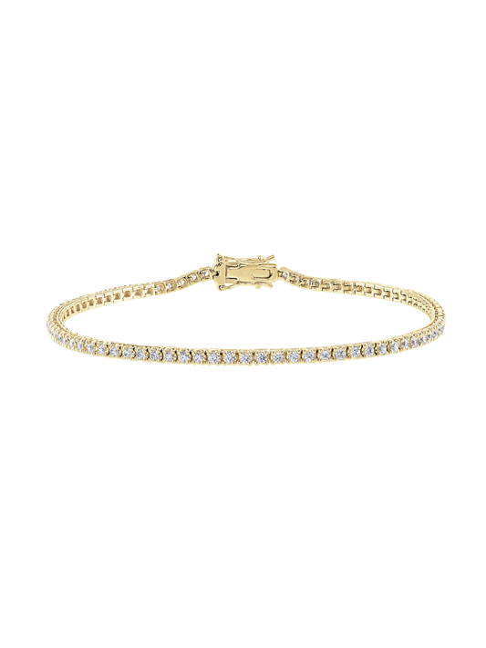 Lab Grown Diamond Tennis Bracelet with 3.00ct of Round Brilliant Diamonds in 9ct Yellow Gold