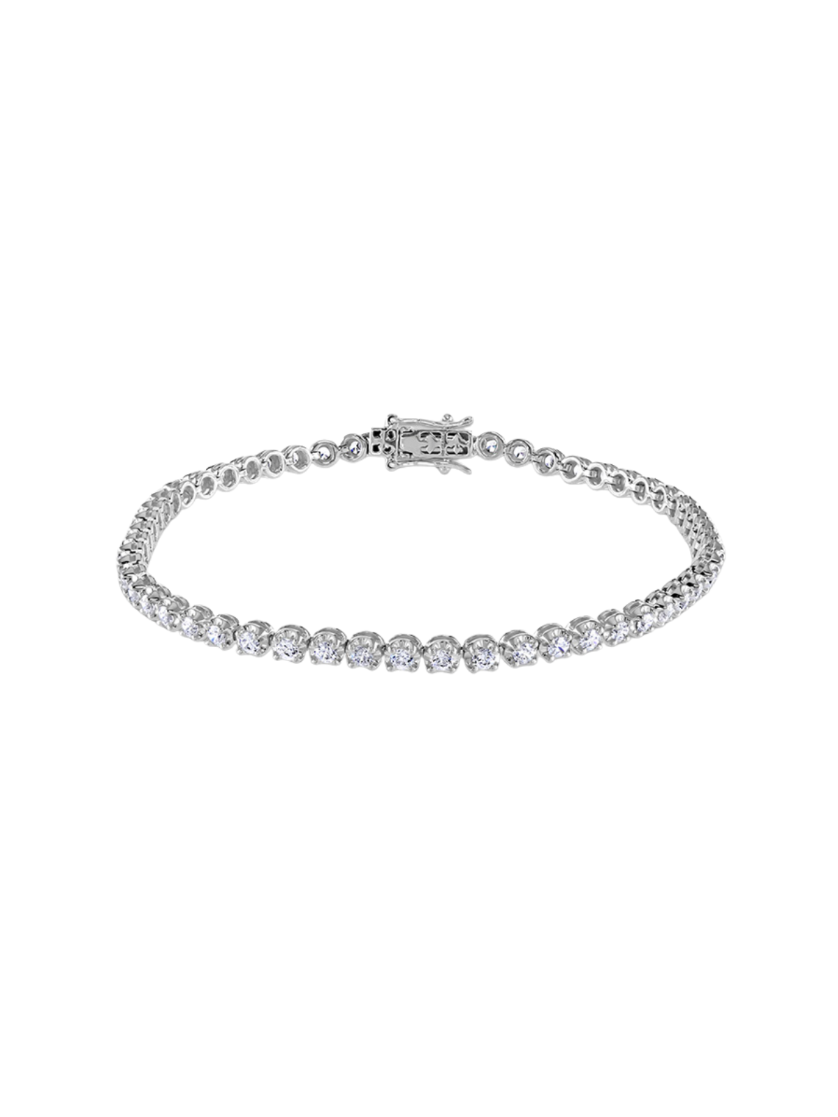 Lab Grown Diamond Bracelet with 2.00ct of Round Brilliant Diamonds in 9ct White Gold