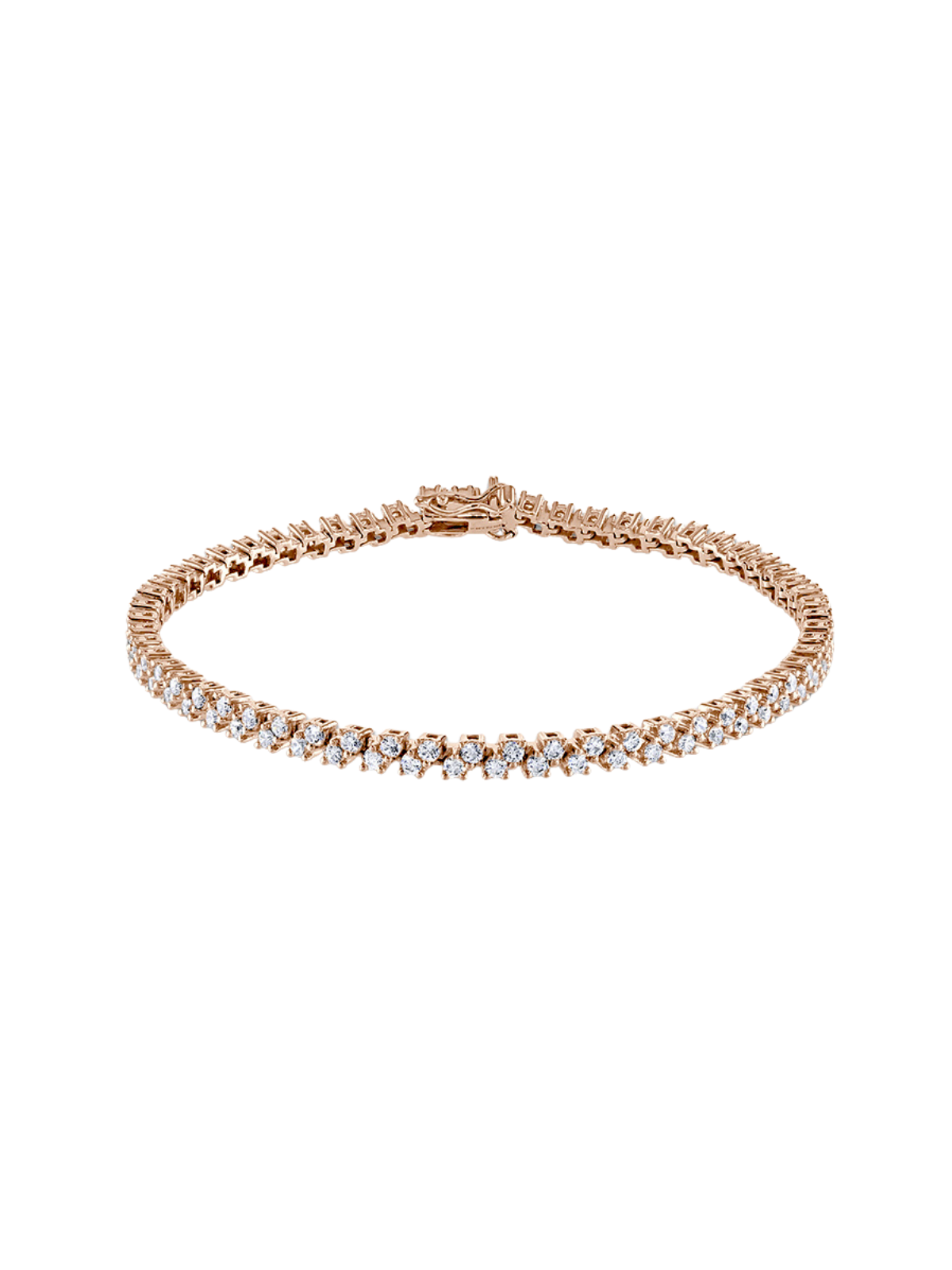 Lab Grown Diamond Bracelet with 2.30ct of Round Brilliant Diamonds in 9ct Rose Gold