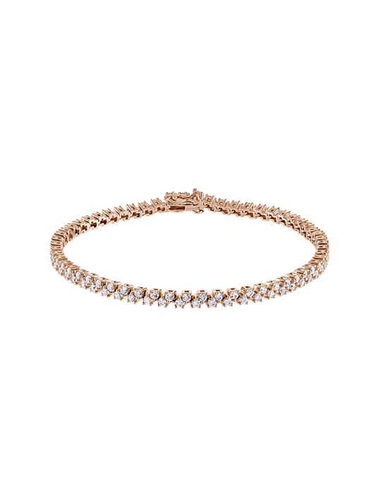 Lab Grown Diamond Bracelet with 2.30ct of Round Brilliant Diamonds in 9ct Rose Gold