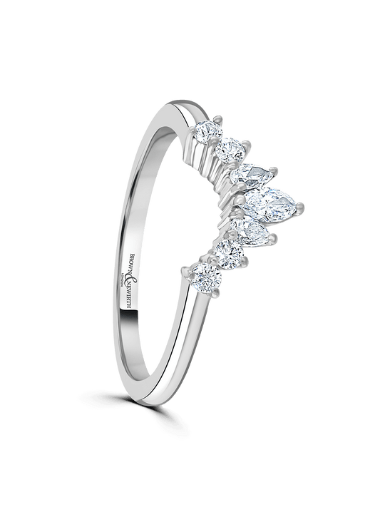 Diamond Tiara Ring 0.33ct Marquise, Pear & Brilliant Cut in Platinum