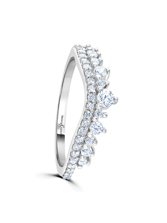 Diamond Tiara Ring 0.40ct Brilliant Cut in Platinum