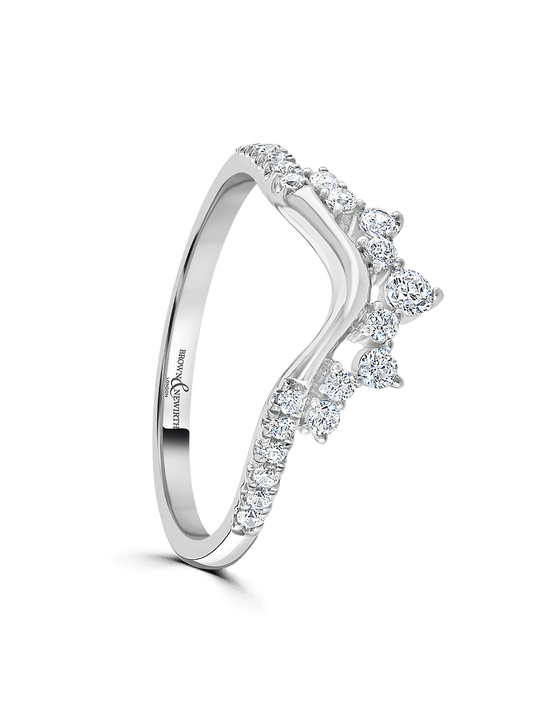 Diamond Set Platinum Wedding Ring 0.25ct Brilliant Cut