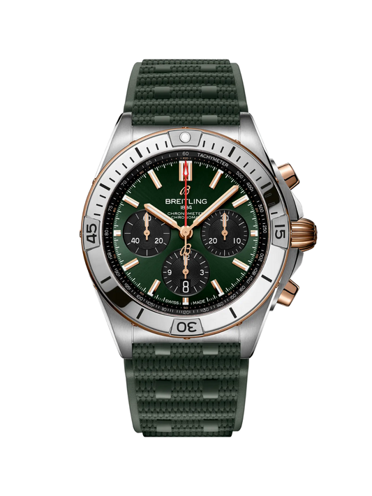 Breitling Chronomat B01 42 with Green Rubber Strap & Green Dial