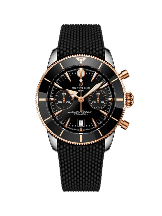 Breitling Superocean Heritage B01 Chronograph 42 with Black Rubber Strap & Black Dial