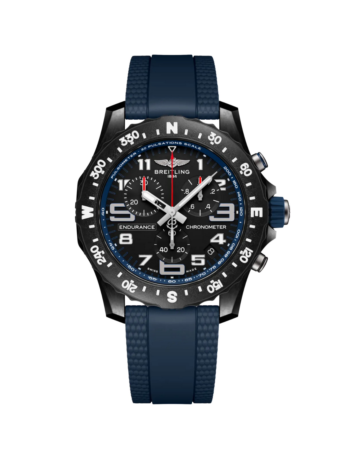 Breitling Endurance Pro 44 with Navy Blue Rubber Strap & Black Dial