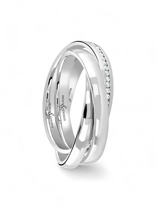 Brown & Newirth Sian 0.30ct Brilliant Cut Diamond Wedding Ring in 18ct White Gold