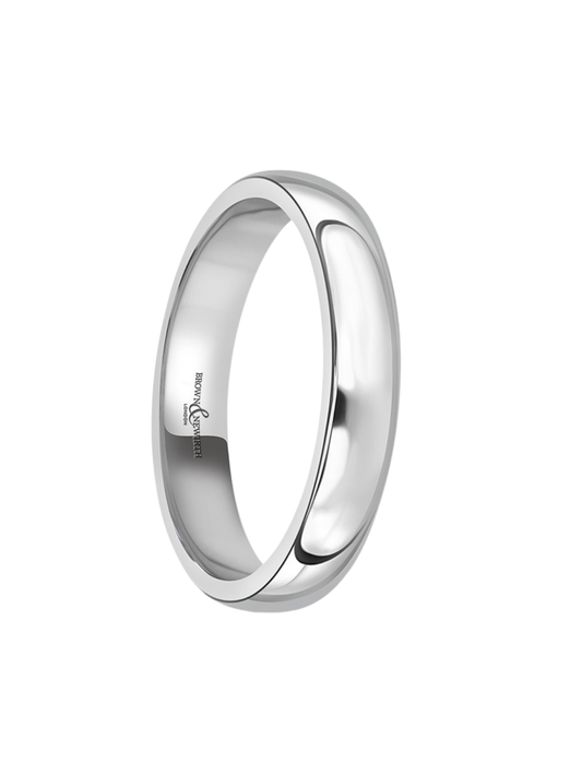 3.5mm Platinum Wedding Ring with Medium Classic Court Profile (Size A-Q)
