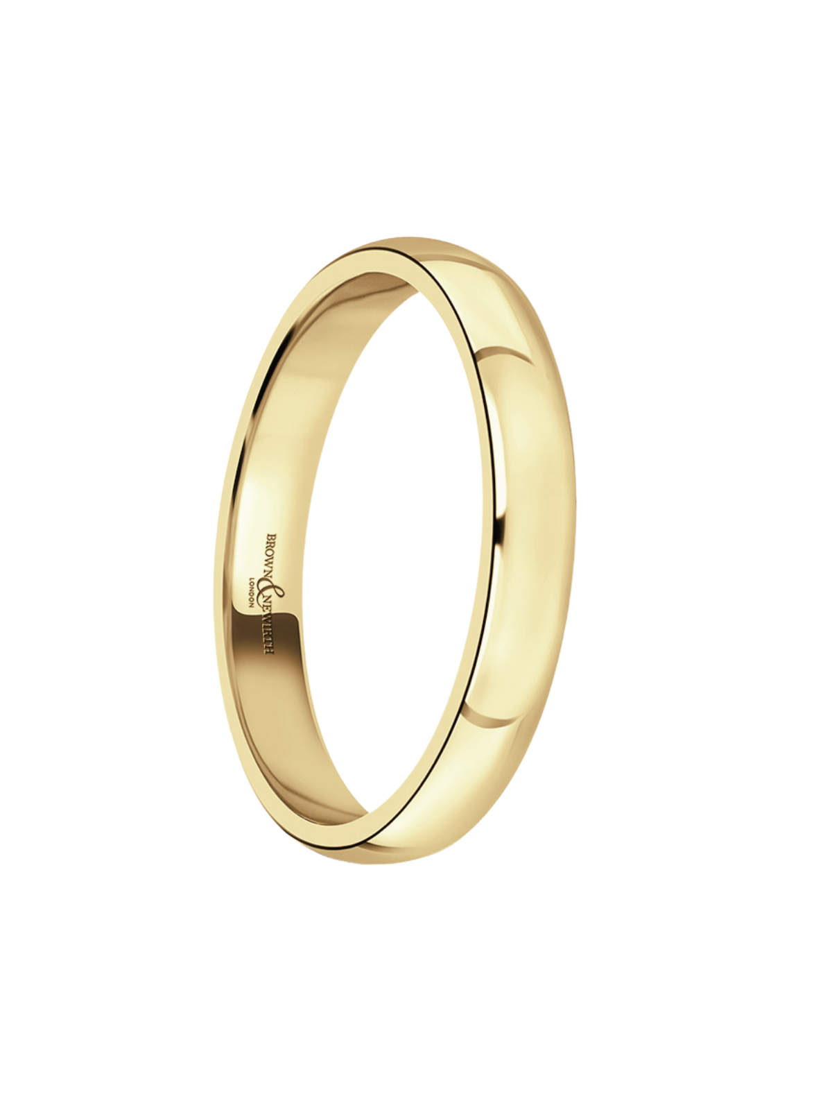 3mm 9ct Yellow Gold Wedding Ring with Lighter Court Profile (Size A-Q)