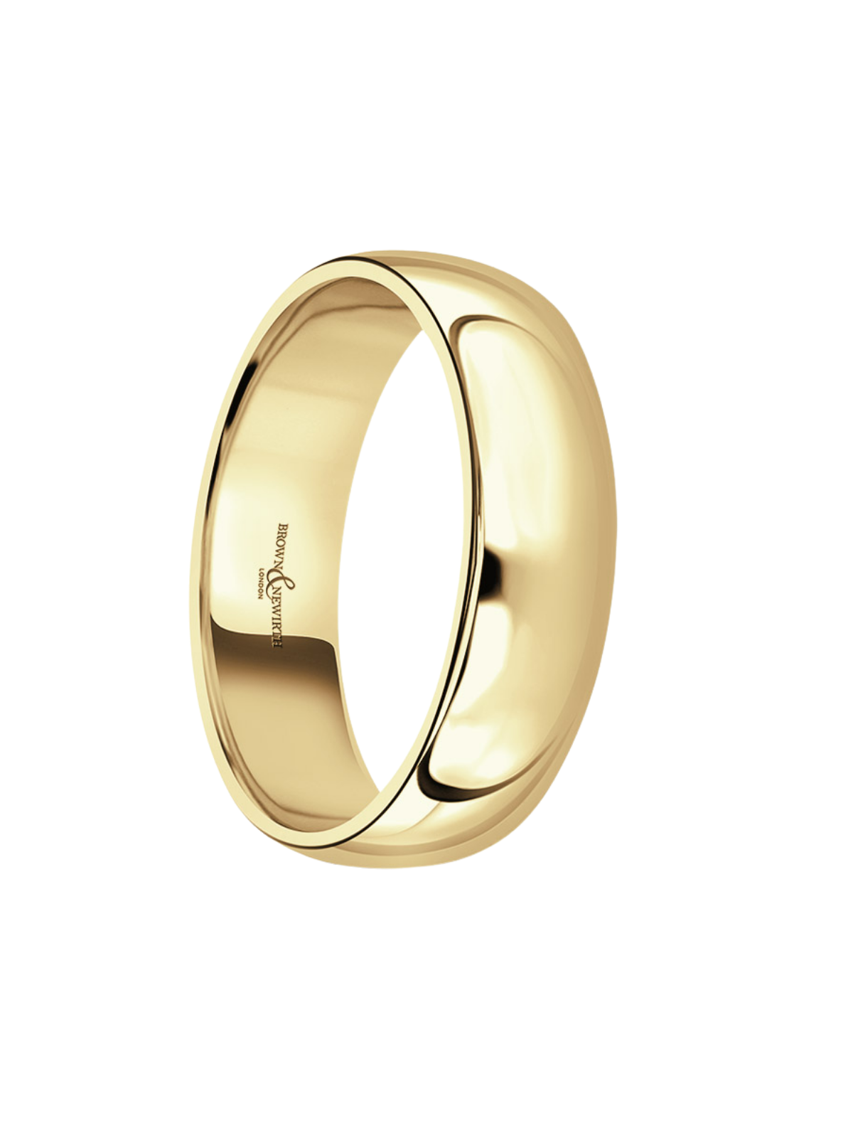 6mm 9ct Yellow Gold Wedding Ring with Lighter Court Profile (Size R-Z+)