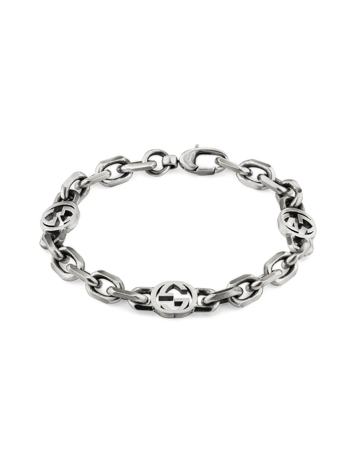 Gucci Interlocking Aged Silver Bracelet 17cm