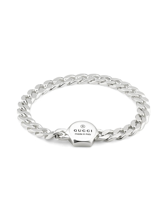 Gucci Trademark Hexagon Silver Chain Bracelet 17cm