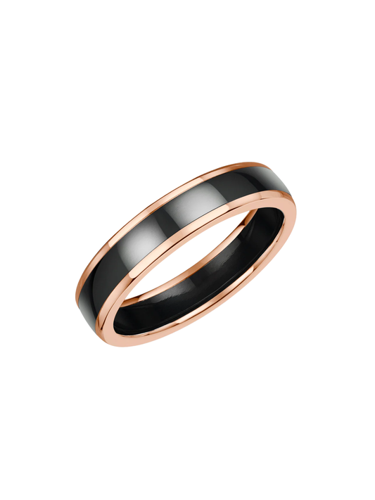 Zedd 9ct Rose Gold & Zirconium 5mm Wedding Ring
