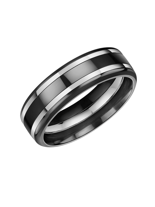 Zedd Zirconium & Platinum 7mm Wedding Ring