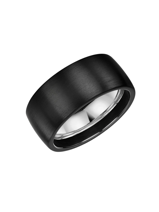 Zedd Zirconium & Silver 10mm Wedding Ring