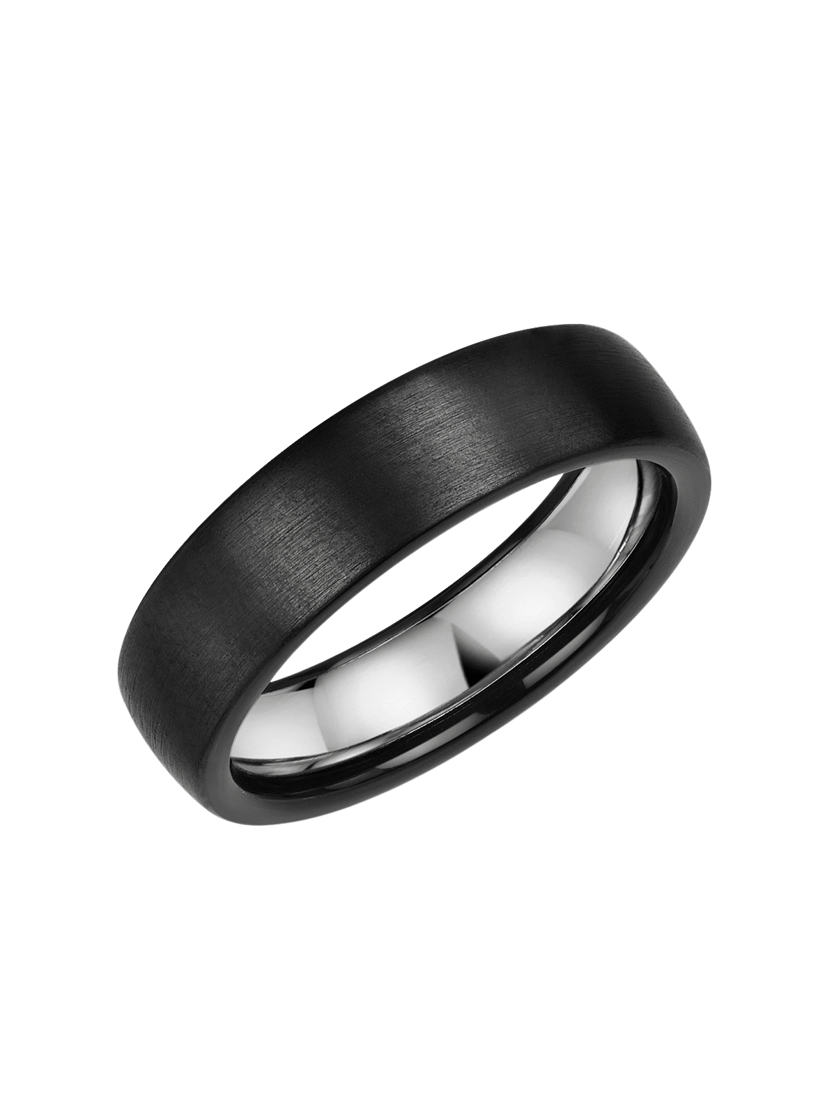 Zedd Zirconium & Silver 6mm Wedding Ring