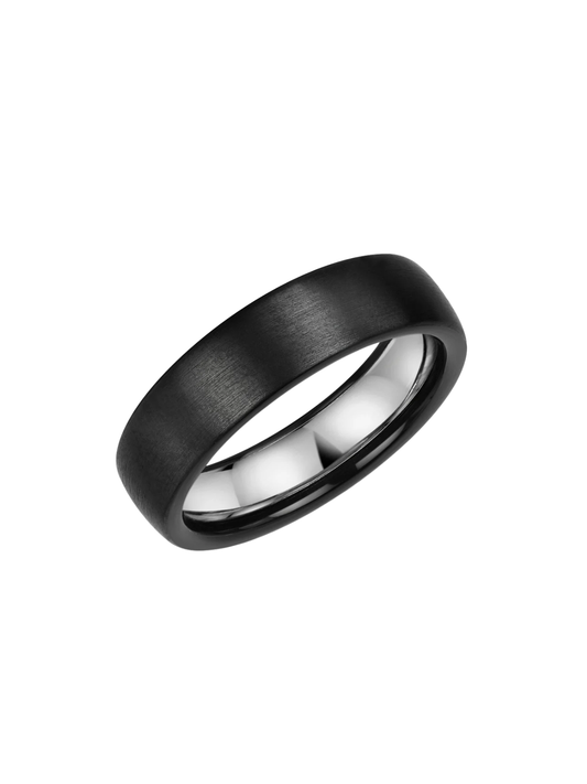 Zedd Zirconium & Silver 6mm Wedding Ring