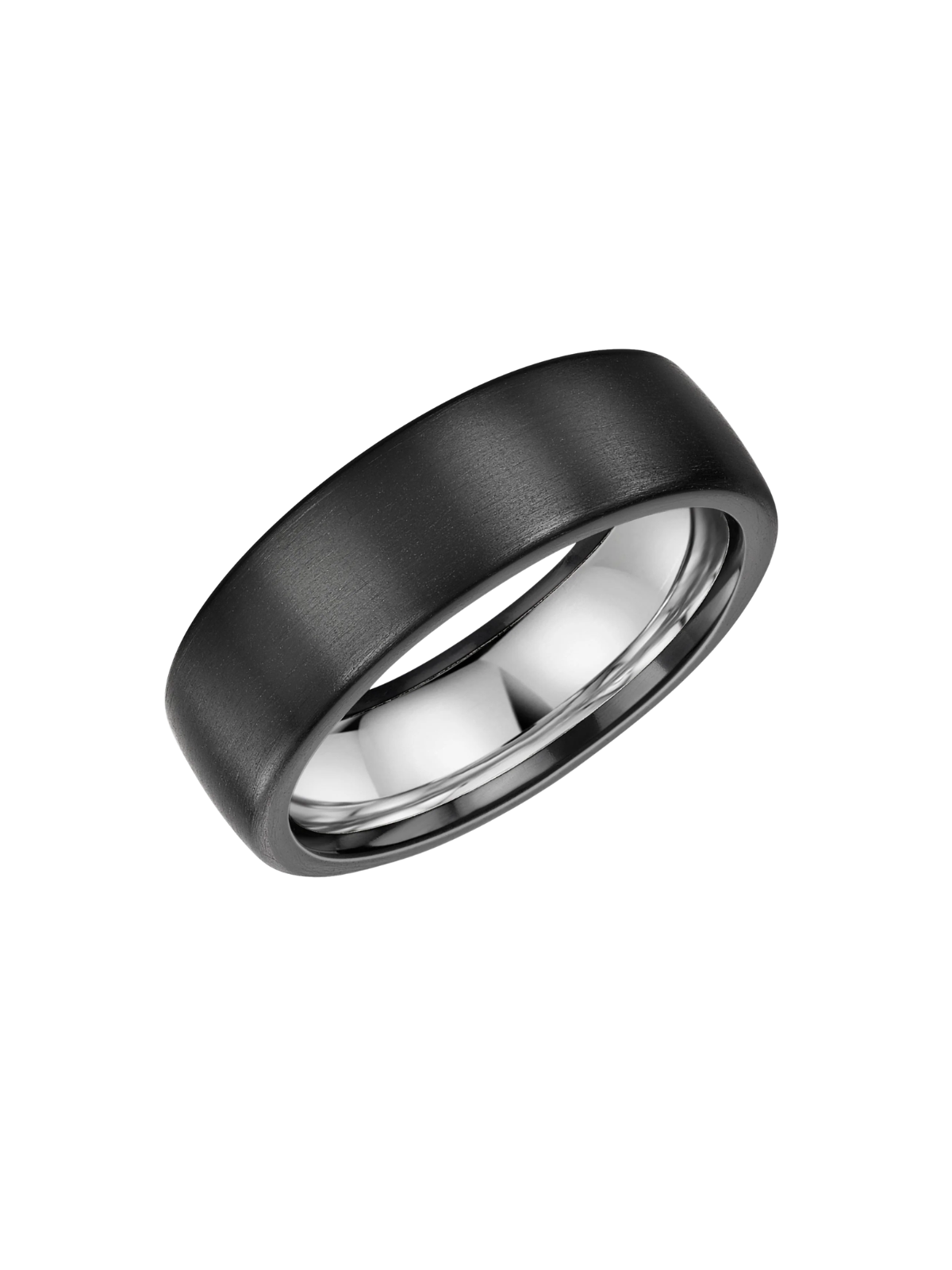 Zedd Zirconium & Silver 7mm Wedding Ring