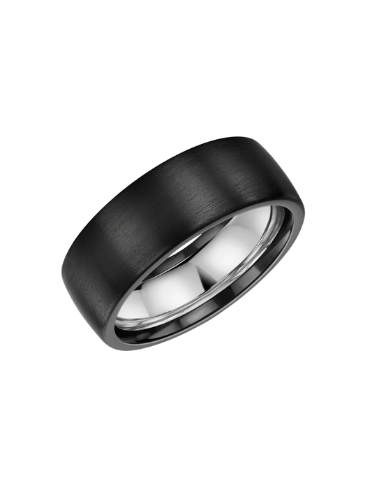 Zedd Zirconium & Silver 8mm Wedding Ring