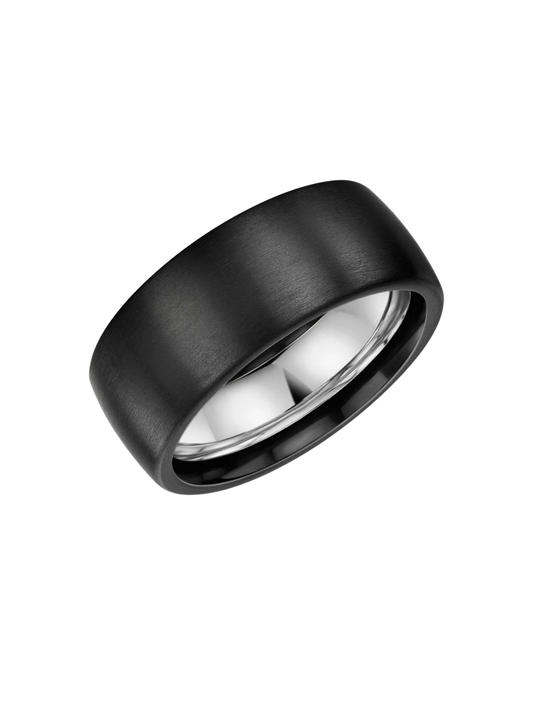 Zedd Zirconium & Silver 9mm Wedding Ring
