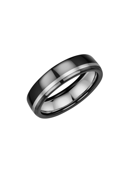 Zedd Zirconium, Platinum & Silver 6mm Wedding Ring