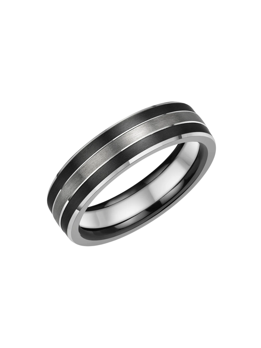 Zedd Zirconium, Platinum & Silver 6mm Wedding Ring