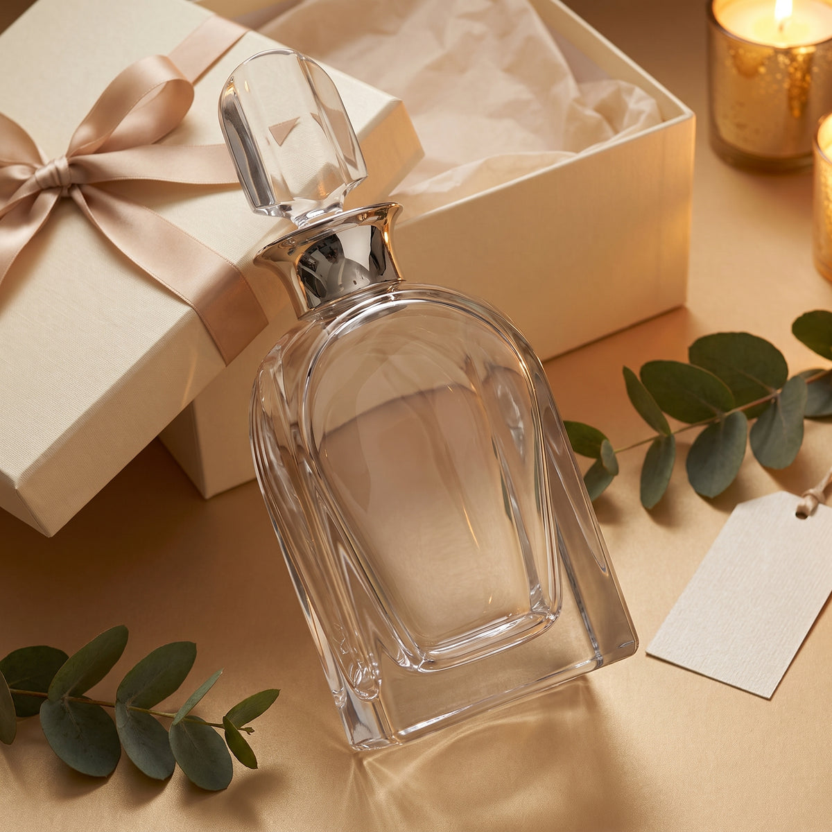 Crystal Decanter with Silver Collar