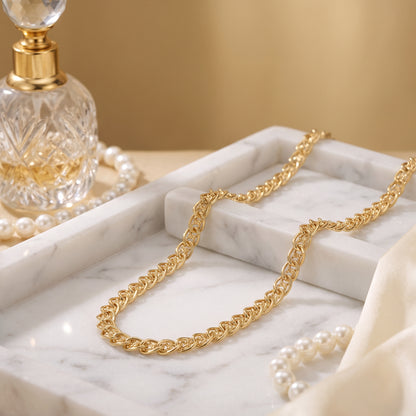 Pre-Owned 18" Oval & Curb Link Chain with Trigger Clasp in 18ct Yellow Gold