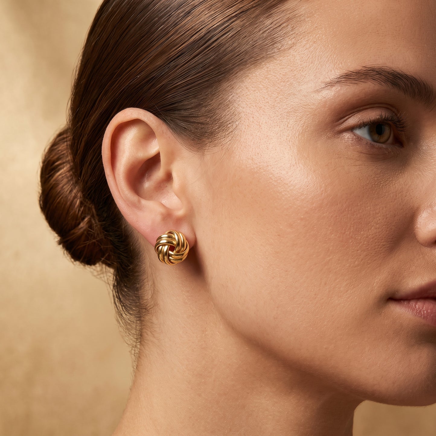 9ct Yellow Gold Knot Stud Earrings 10 x 10mm