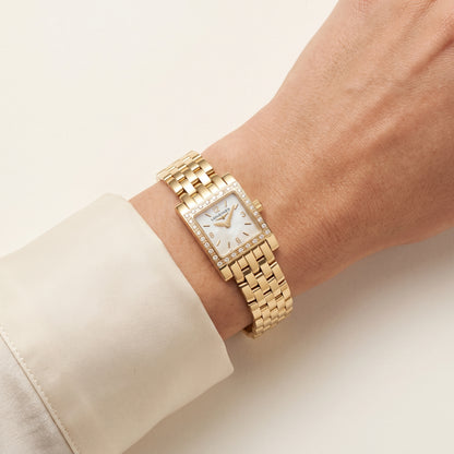Pre-Owned Longines DolceVita with Diamond-set Case, 18ct Yellow Gold Bracelet and White Dial