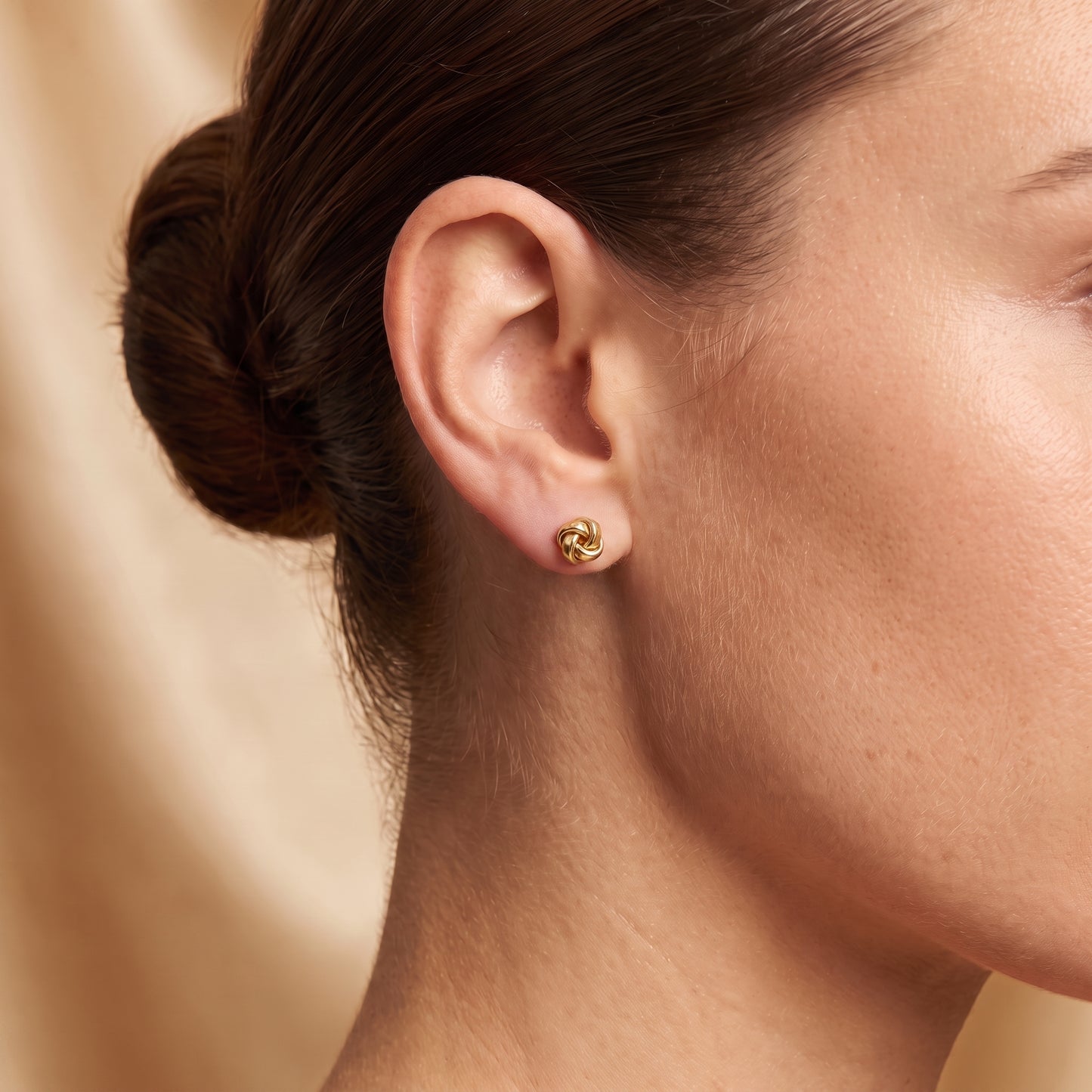 9ct Yellow Gold Knot Stud Earrings 9.5mm x 9.5mm