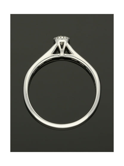 Diamond Solitaire Engagement Ring 0.35ct Round Brilliant Cut in 9ct White Gold with Diamond Shoulders