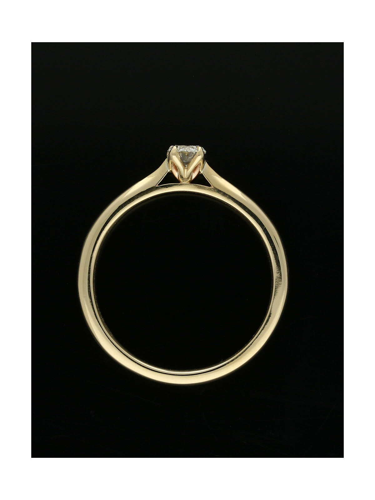 Diamond Solitaire Engagement Ring 0.25ct Oval Cut in 9ct Yellow Gold