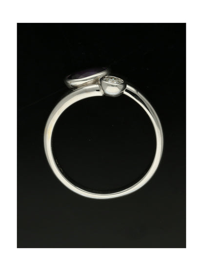 Amethyst & Diamond Dress Ring in 9ct White Gold