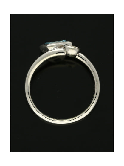 Blue Topaz & Diamond Dress Ring in 9ct White Gold