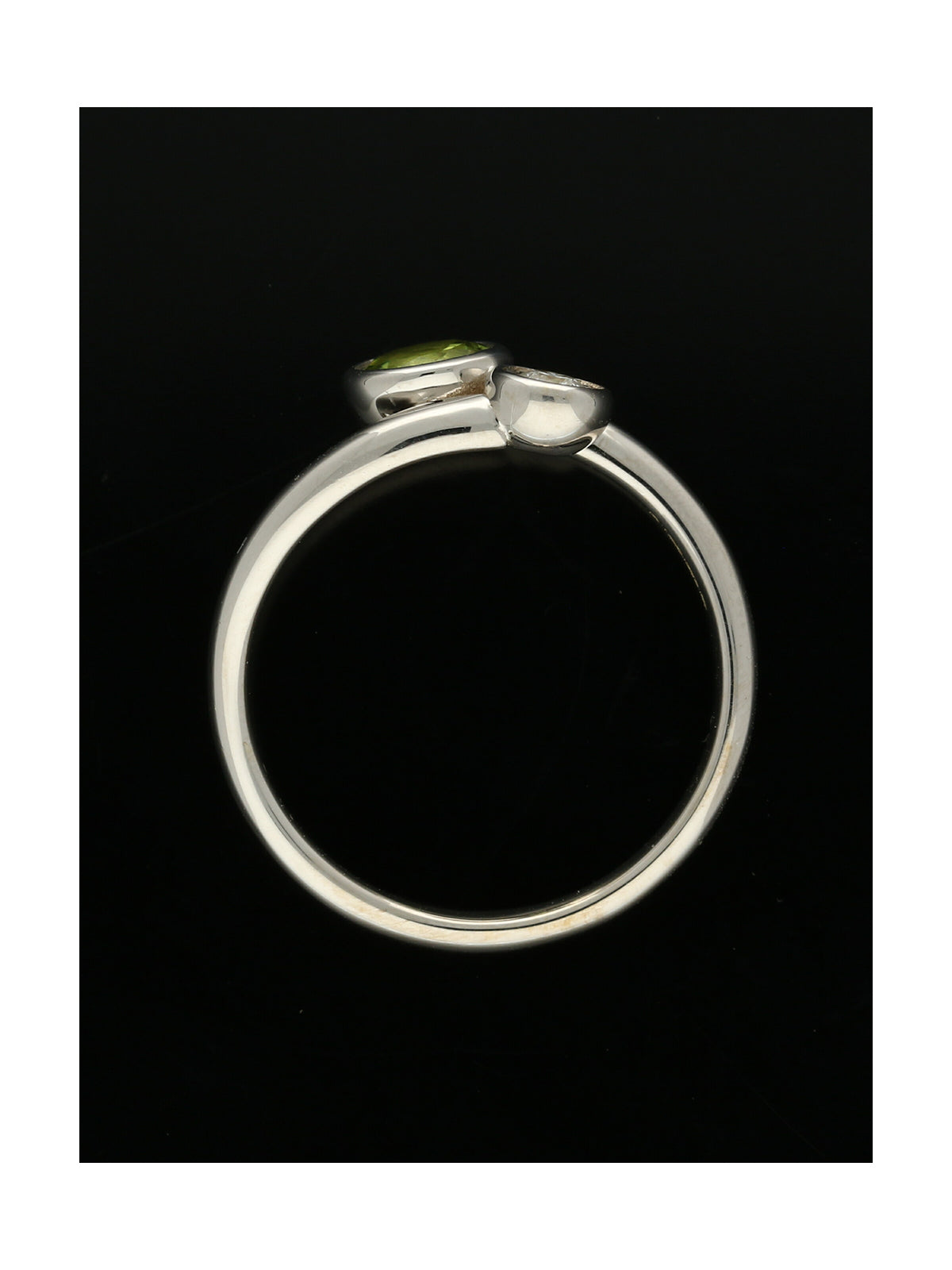 Peridot & Diamond Dress Ring in 9ct White Gold