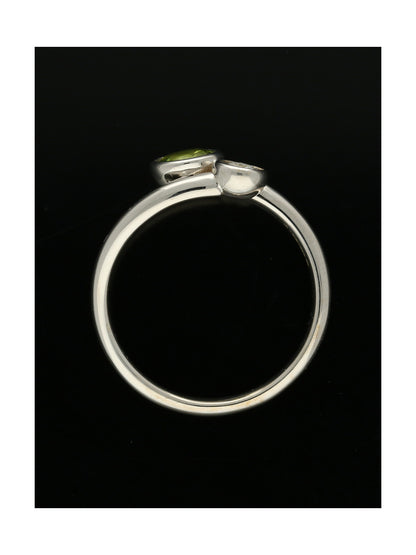 Peridot & Diamond Dress Ring in 9ct White Gold